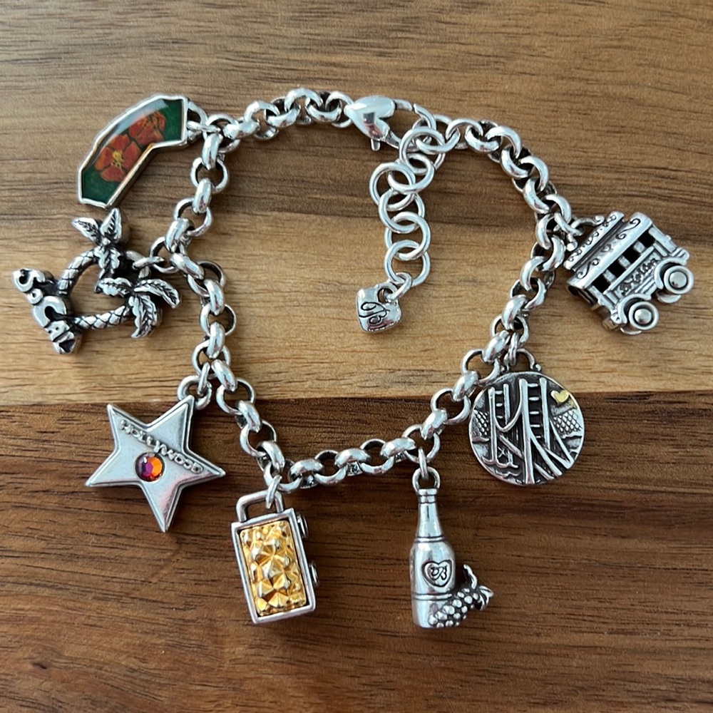 Brighton California charm bracelet in silver!
